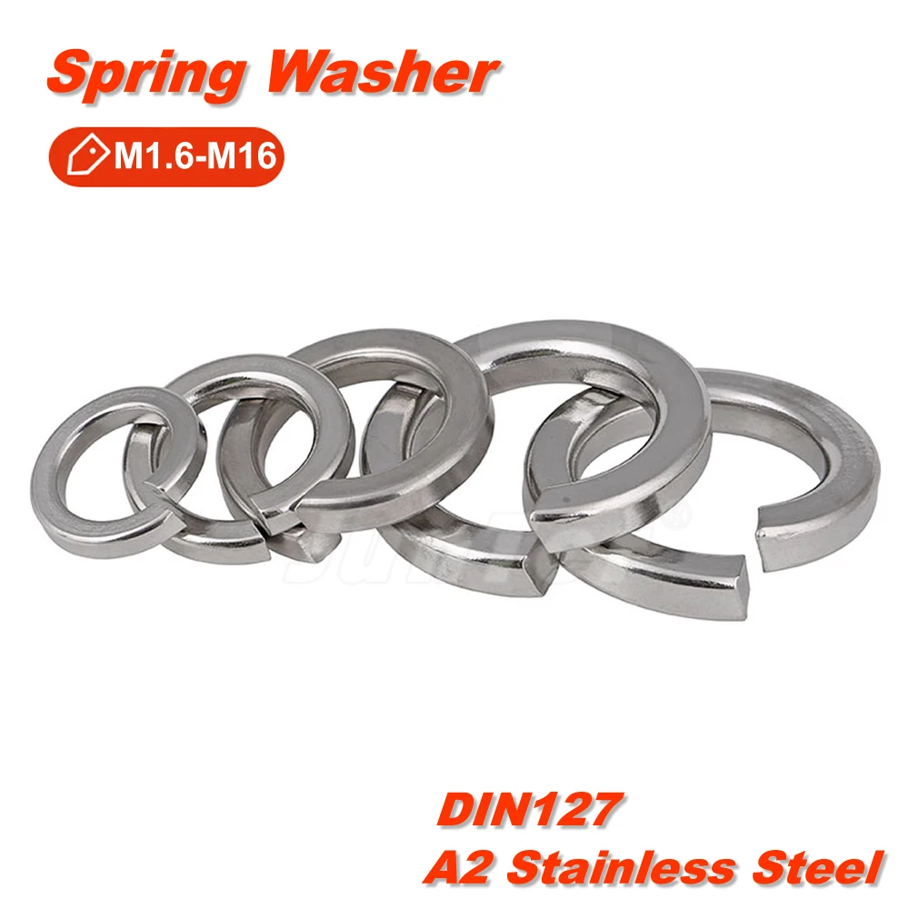 M4 M5 M6 M8 BLACK Spring Washer A2 Stainless DIN 127B 