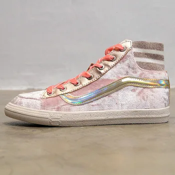 

Women High Top Canvas Shoes Outdoor Autumn Woman Fitness Trainers Lace Up Walking Sneakers Female Girls Walking Shoes