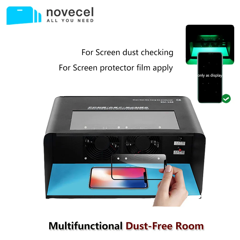 Novecel Mini Dust-Free Working Room with Dust Checking Lamp Fan for LCD Screen Repair Clean or Mobile Phone Film Apply Workbench