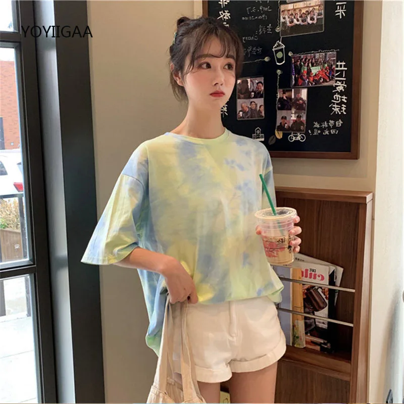 Women Tie Dye Tshirt 2020 Summer Tees Shirts O-neck Short Sleeve Female T Shirts Fashion Casual Tops Harajuku Woman T Shirts Top Women Tie Dye Tshirt 2020 Summer Tees Shirts O-neck Short Sleeve Female T Shirts Fashion Casual Tops Harajuku Woman T Shirts Top