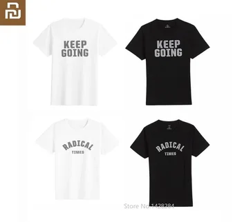 

Youpin New men woman High quality cotton T-shirt Laser reflective black white Short sleeve Comfortable breathable Sweatshirt