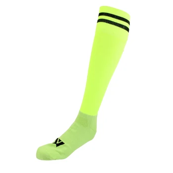 

Pair Thicken Black Stripe on fluorescent green Knee High Sports Tube Socks