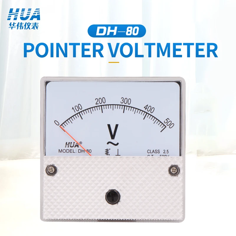 DH-80 Аналоговый вольтметр переменного тока 5V10V15V20V30V50V100V150V200V250V300V400V450V500V600V измеритель напряжения прямые продажи с фабрики