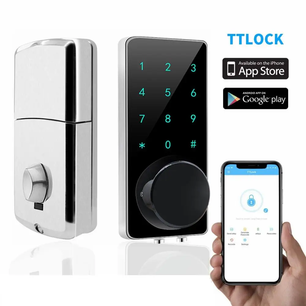 Электронный БЕСКЛЮЧЕВОЙ цифровой дверной замок с заглушкой Bluetooth App для умного