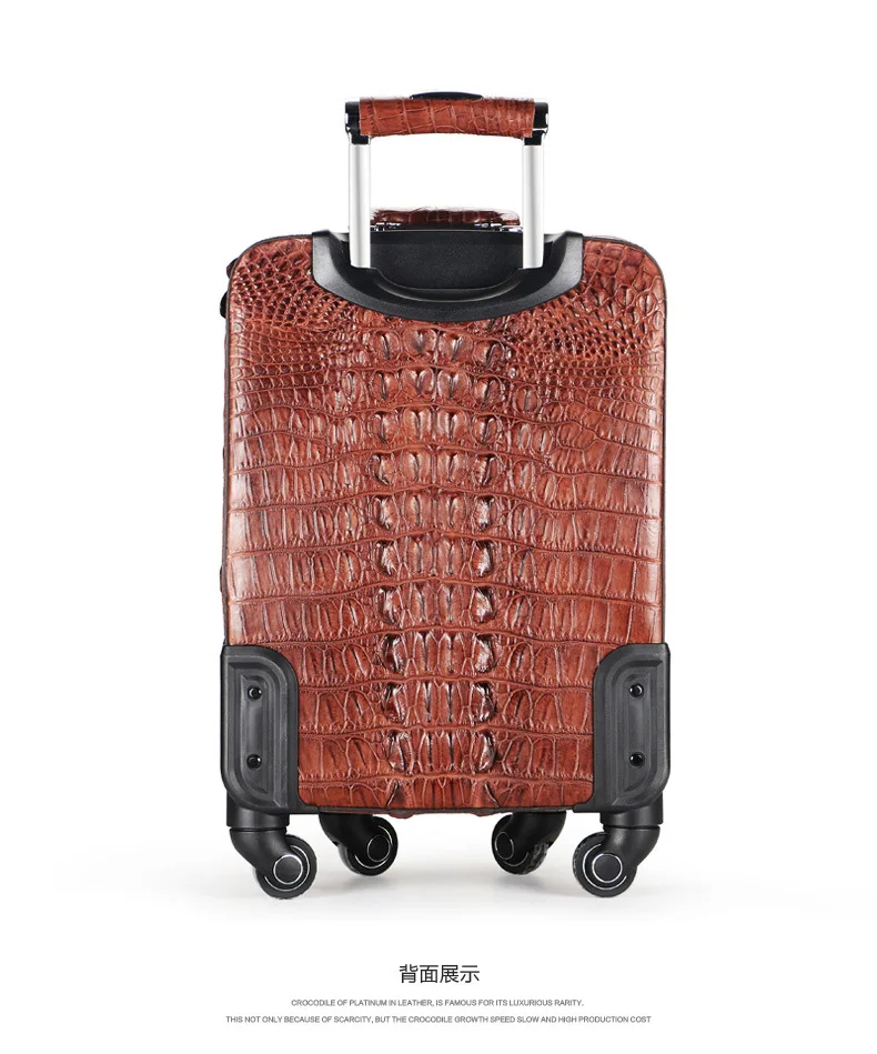 dongou men crocodile Pull rod box Universal wheel multi-function Genuine leather The luggage custom wholesale business