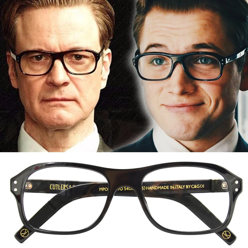 

Kingsman Eyeglasses Cosplay Top Acetate Frame Clear Lens Eyewear Secret Service Golden Circle Eggys For Man British Style