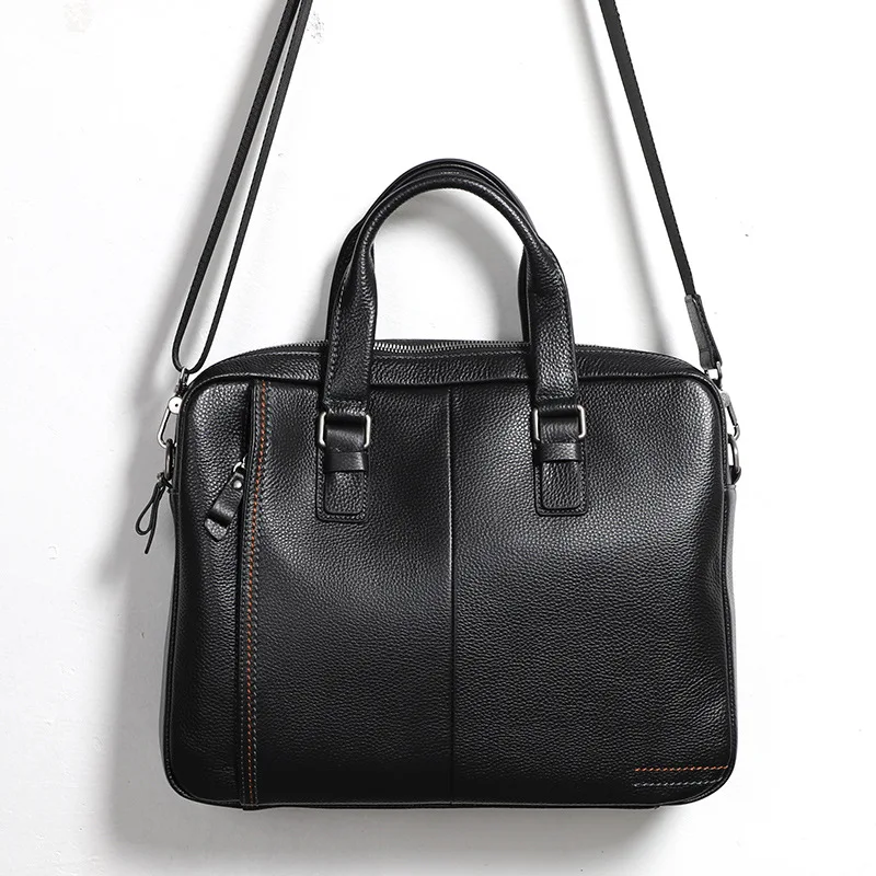 Натуральная кожа Tote натуральная кожа мужской портфель мужская сумка, бизнес сумка мужская 14 дюймов ноутбук сумки на плечо