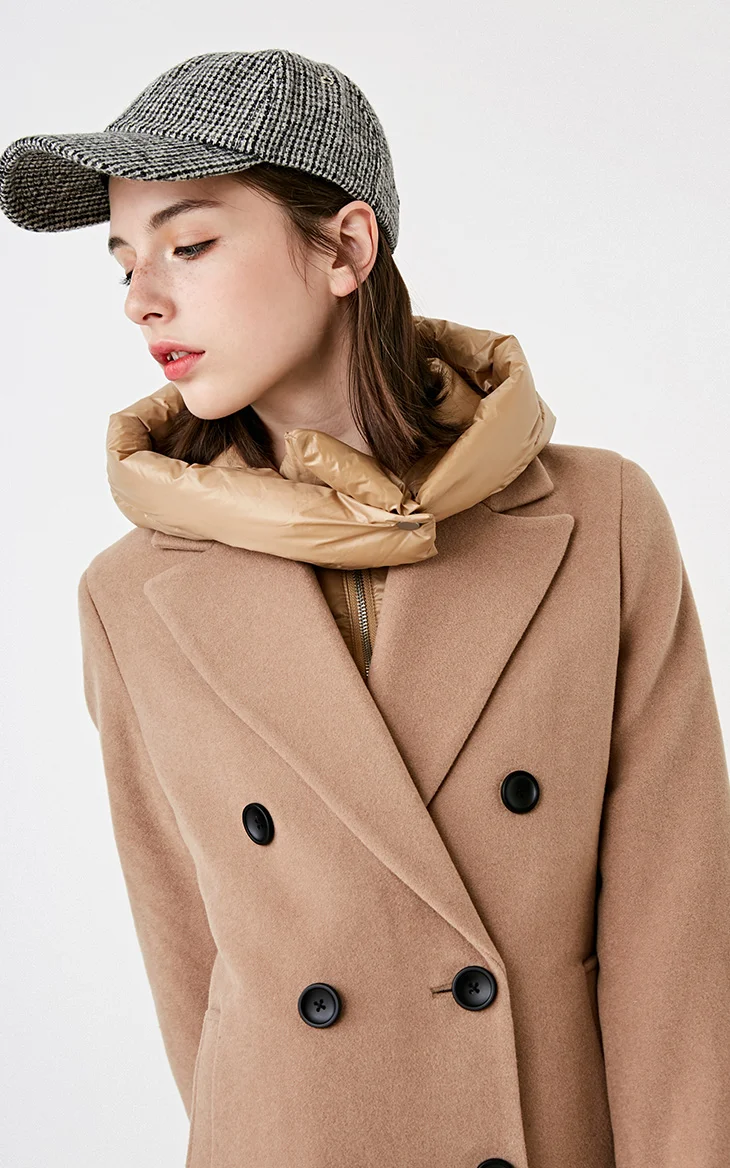 SELECTED комбинированное шерстяное пальто из двух частей пальто женское| 418427535
