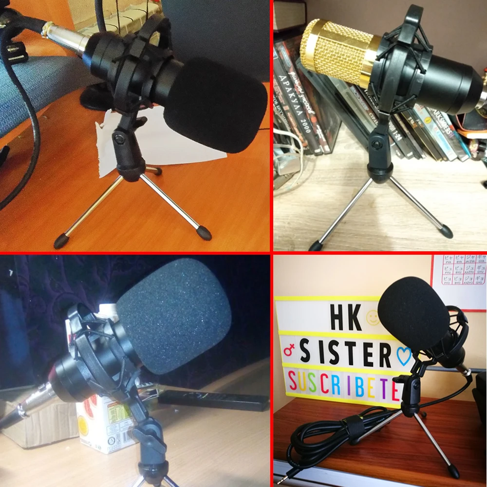 Ceny BM 800 mikrofon kondensujący zestaw do komputera z kartą dźwiękową Shock Mount przewodowy kabel xlr 3.5mm Karaoke BM800 Mic nagrywanie