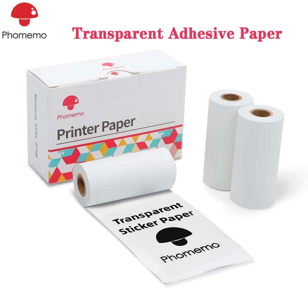 Phomemo Thermal Paper for M02/M02S Printer Printable Photo Sticker Label  Paper for Tag Code Self-Adhesive,None-adhesive Paper