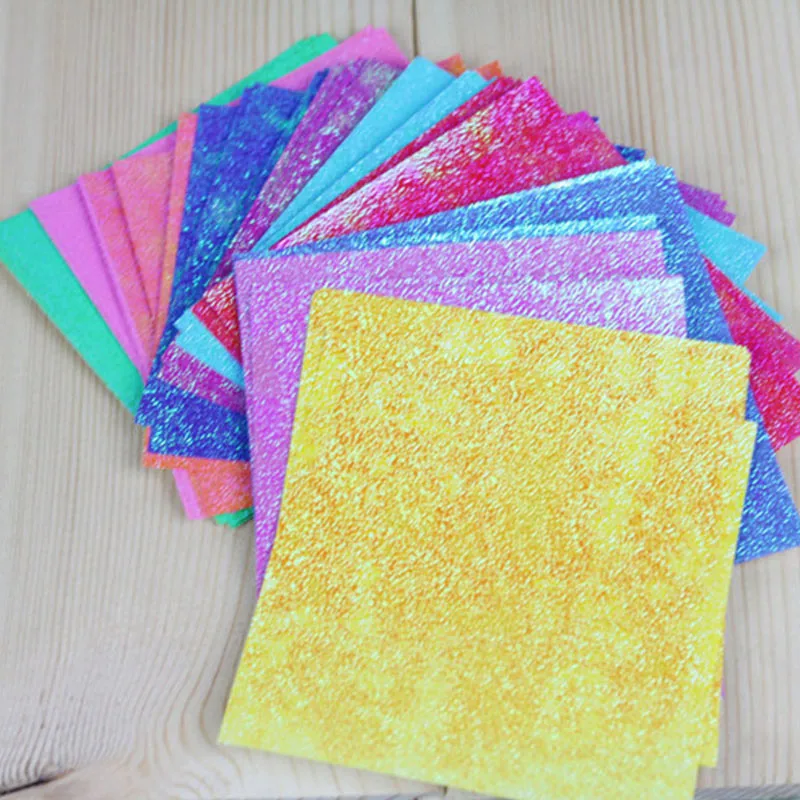 50pcs/set Square Origami Paper Single Side Shining Folding Solid Color Papers Kids Handmade DIY Scrapbooking Craft Decoration - Color: 10x10cm 50pcs