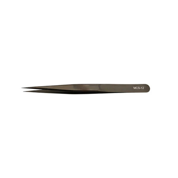 MCS-12 black Профессиональный из нержавеющей стали ультра точный Антистатический пинцет для наращивания ресниц макияж Пинцет Маникюр Инструменты для ногтей - Цвет: MCS-12 black