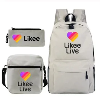 

Sac A Dos LIKEE Bag Backpack Likee Video App 3 PCS/set School Bags for Teenage Girls Russia Mochila Feminina Bookbag Back Pack