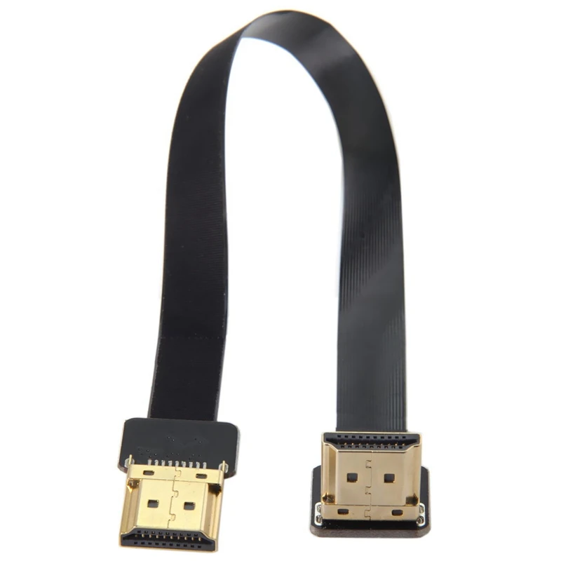 Fpv Hdmi Мужской до угловой 90D Hdmi Мужской Hdtv Fpc плоский кабель для Fpv Hdtv Мультикоптер аэрофотосъемка 20 см