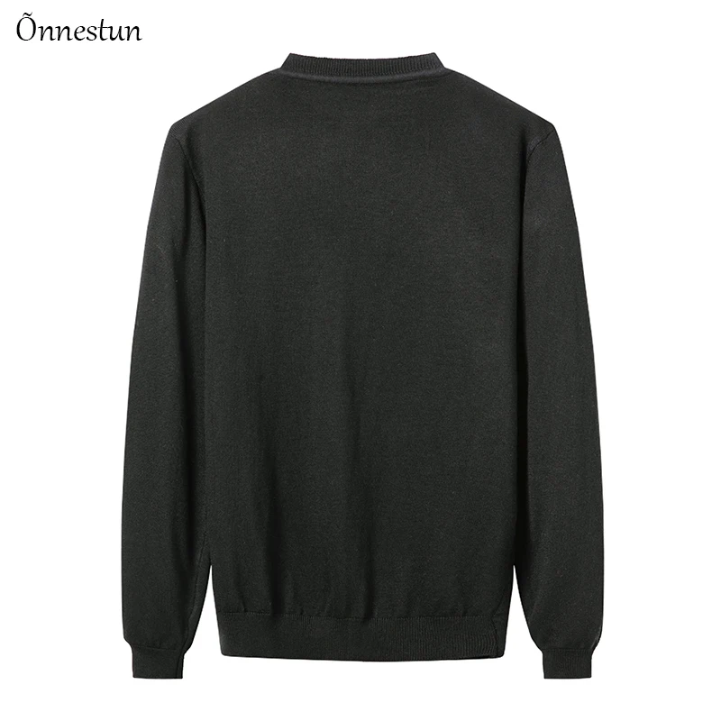 Onnestun, пуловер, свитера для мужчин, Осень-зима, модная новинка, в полоску, с вышивкой, тонкий теплый свитер, мужские повседневные топы, мужской свитер