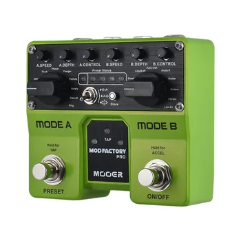 

MOOER MODFACTORY Pro Dual Modules Modulation Guitar Effect Pedal 16 Modulation Effects Tap Tempo Function with Dual Footswitches