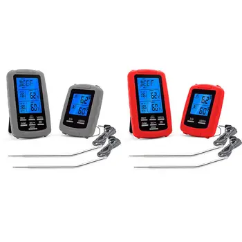 

Digital Barbecue Thermometer Wireless Kitchen Oven Foods Cooking Grill Smoker Meat Thermometer With Probe And Timer Alarm
