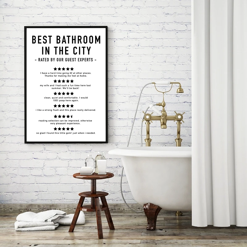 Funny-Bathroom-Reviews-Canvas-Art-Prints-and-Poster-Bathroom-Quotes-Modern-Minimalist-Painting-Picture-Home-Wall