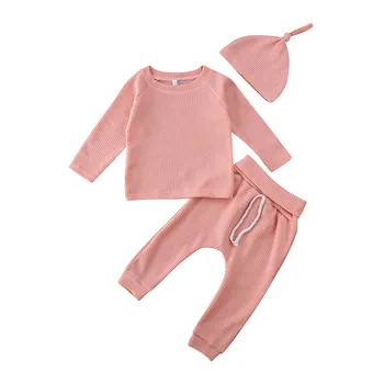 

3PCS Newborn Baby Girl Boy Winter Clothes Set Striped Tops T-Shirt Pants Outfits