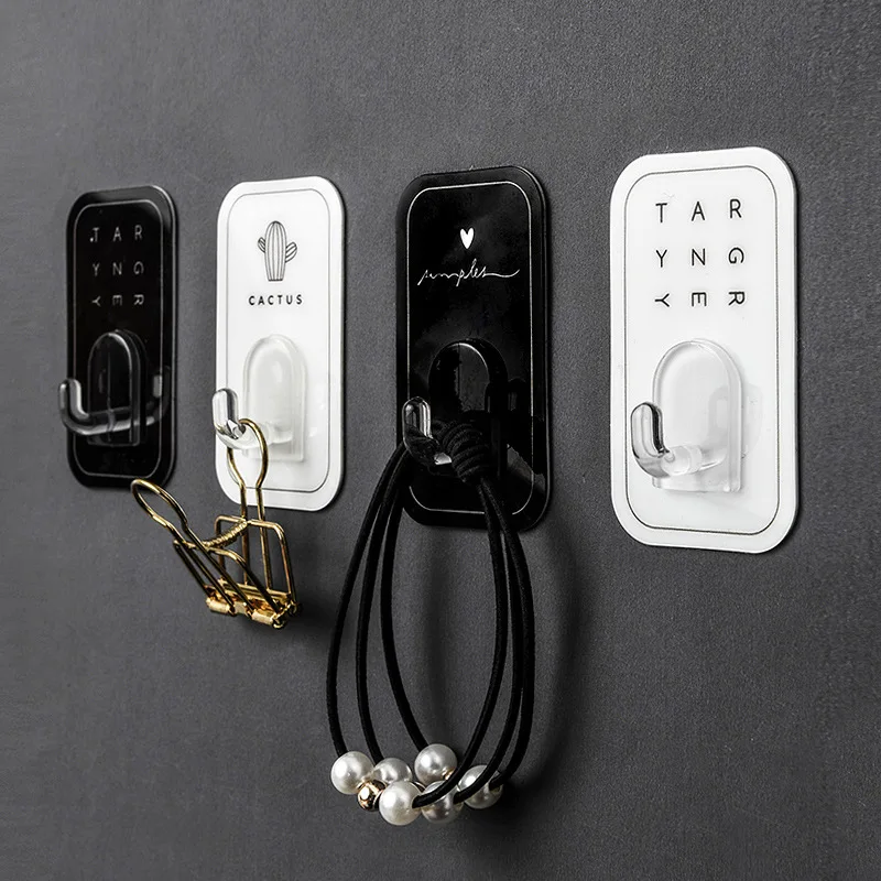 

2pcs Household Traceless Adhesive Hook Kitchen Shower Door after Adhesive Hook Plastic Clothes Hook Strong Adhesive Hook