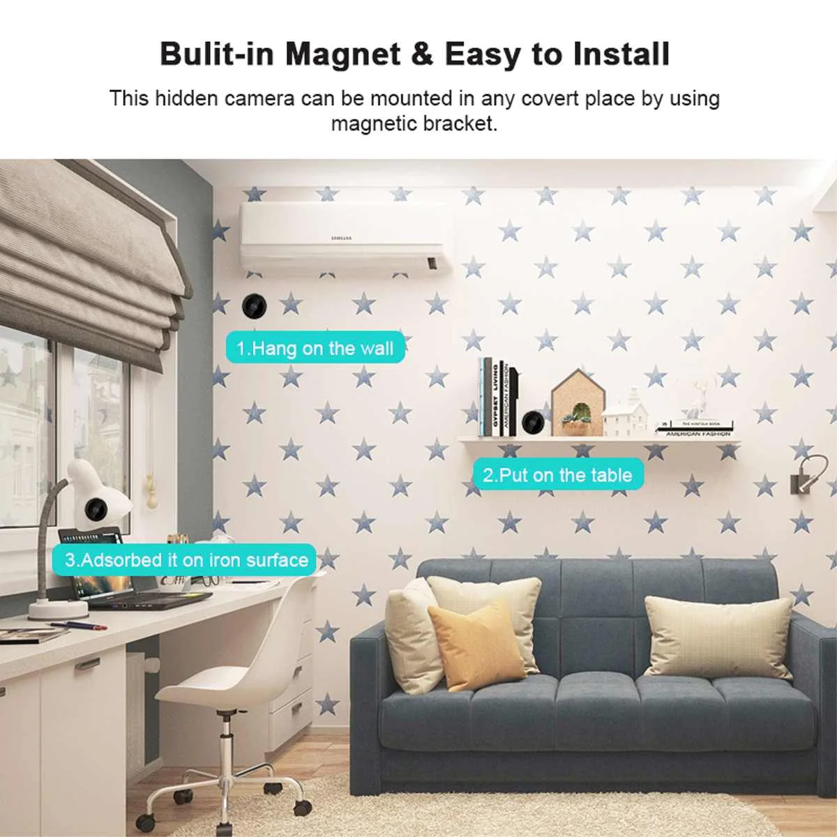 Домашняя безопасность мини wifi 1080P IP камера беспроводная маленькая CCTV инфракрасная камера ночного видения с функцией обнаружения движения Слот для sd-карты аудио приложение