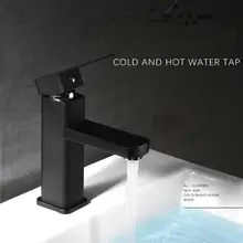 

Black Square Paint Sink Faucet Washbasin Faucet Bathroom Basin Faucets Hot Cold Mixer Tap Single Hole Kitchen Bathroom Fixtures