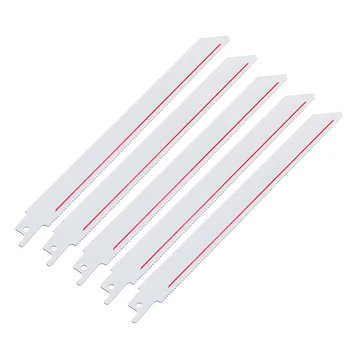 

5Pcs Saw Blades Bi-metal Reciprocating Saw Blades For Cutting Metals Non-ferrous Metals Seals Pipes Profiles