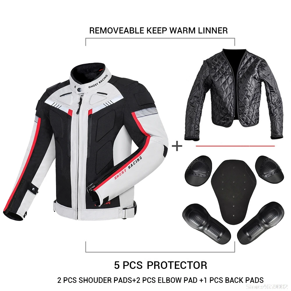 Motorcycle Jacket Motorcycle Clothing GHOST RACING Motorcycle Jacket Protective Gear Motorbike Riding Waterproof windproof Moto Suits