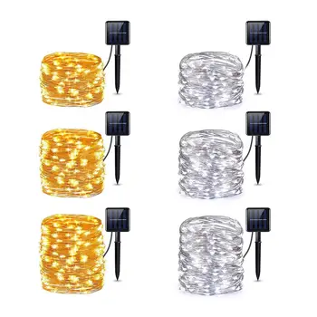 

10m 15m 20m Solar LED String Lights Copper Wire Lights Outdoor Decoration Good Waterproof Performance Energy Saving