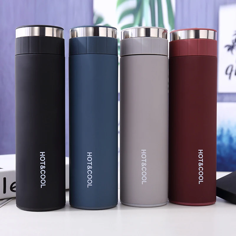 cheap Insulated Thermos Cup 304 Stainless Steel Vacuum Flask 450ML Tea Coffee Water Cups Thermal Bottle