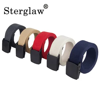 

110*3.8CM Women Casual Canvas Belt For Mens And Woman black Buckle Belts Luxury Fashion Ceinture Jeans belt Casual Cintos U027