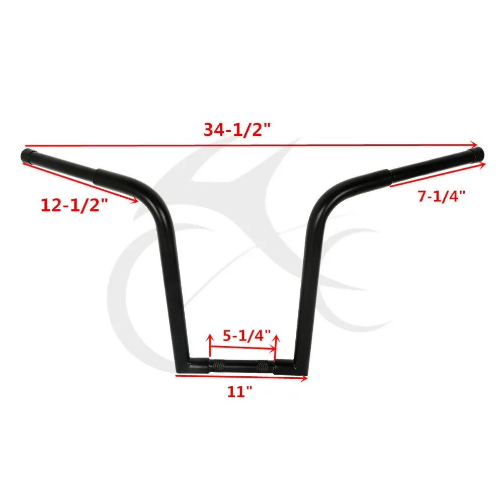 1" Rise широкий руль для мотоцикла бар жир 1-1/4" Руль тяга для Harley Sportster XL 883 1200 Softail FLST FXST Chopper Custom Black