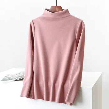 

Women Tshirt 2020 New Autumn Warm Turtleneck Korean Casual Solid Long Sleeve Slim Sexy Pullover Female Plus Size