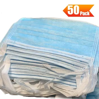 

50Pcs Disposable 3-Layer Mask Protection Face Mask Anti Dust Breathable Earloop Mouth Face Comfortable Mask