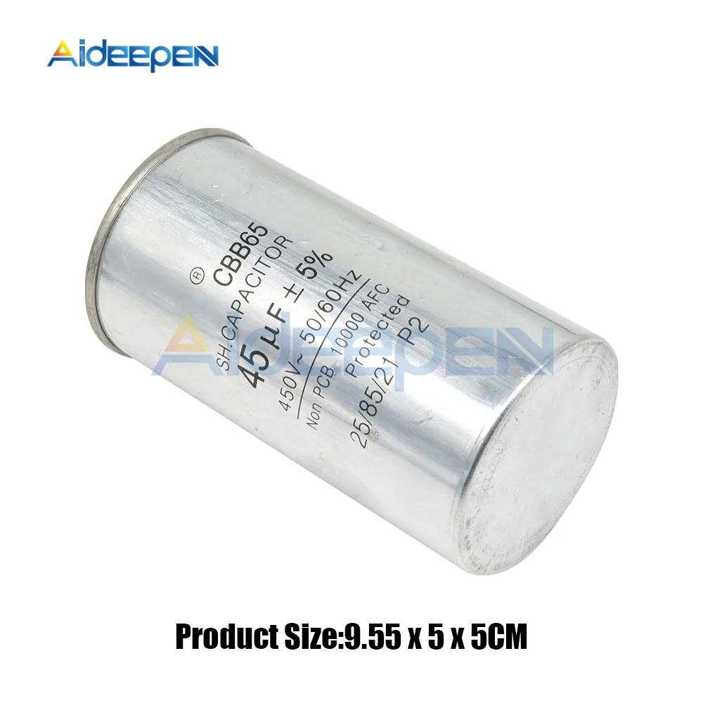 CBB65 45 мкФ 450V AC Конденсатор двигателя кондиционера компрессора пусковой