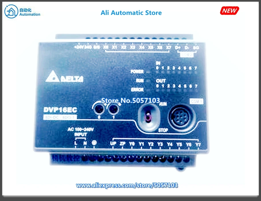 DVP16EC00T3 16-точка хоста 8DI 8DO Силовые транзисторы NPN 24Vdc 0.5A 4-канальный 20K вход и выход общая пропускная способность 80KRS-232 RS-485