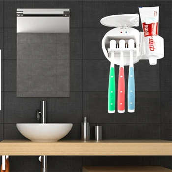 

Wall-Mounted UV Light Toothbrush Sterilizer Rechargeable 3 Teethbrushes Holder Toothbrushes Toothpaste Disinfection Storage Box