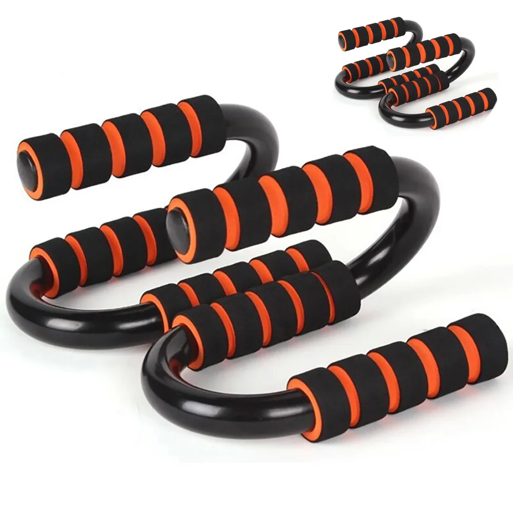

Fitness Push Up Bar Stands S-Type Handles Hand Sponge Grip Bars Gym Muscle Training Pushup Chest Bar Exercise At Home