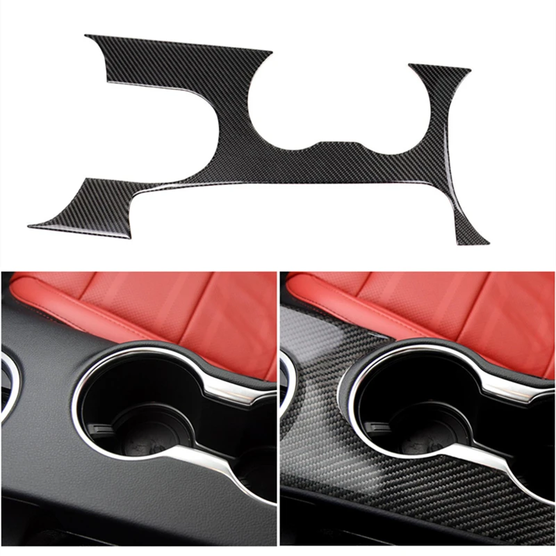 Carbon Fiber Car Gearshift Panel Cover Decoration For Ford Mustang 2015