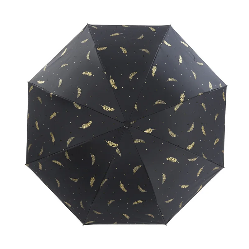 Зонтик виниловый складной хипстерский Бронзовый очень легкий зонт женский зонт от дождя или блеска двойной Зонт мужской солнцезащитный U