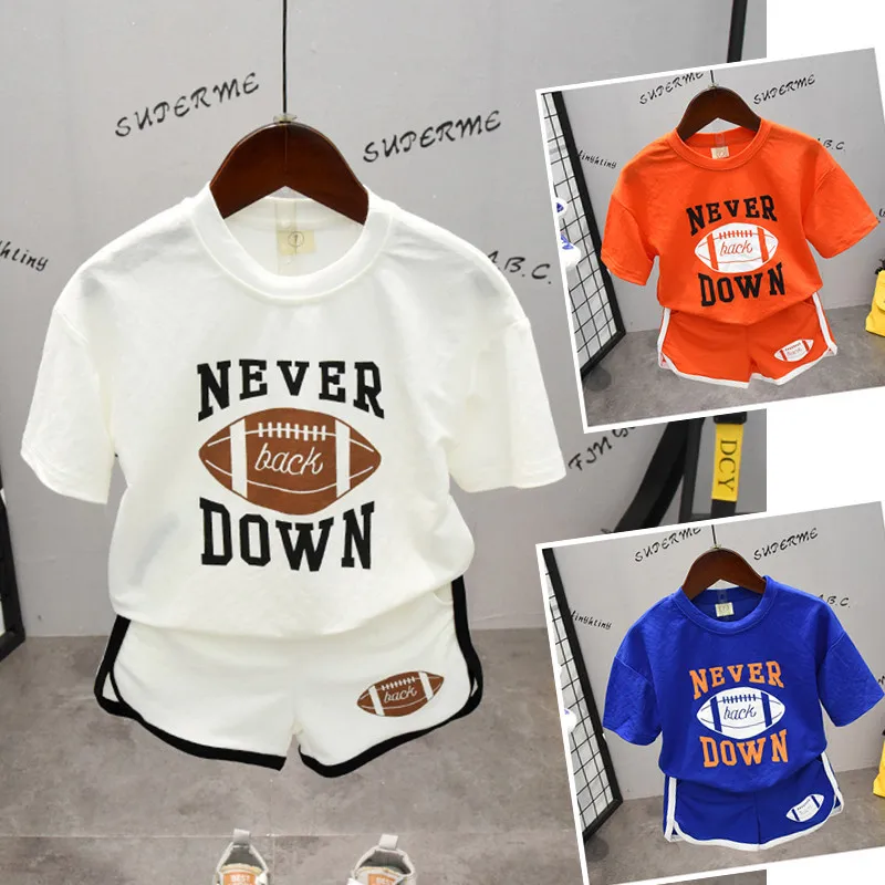 

2019 Summer New Style Korean-style Childrenswear BOY'S Sports Two-Piece Set Children Baby Short Sleeved Shorts Suit D1292