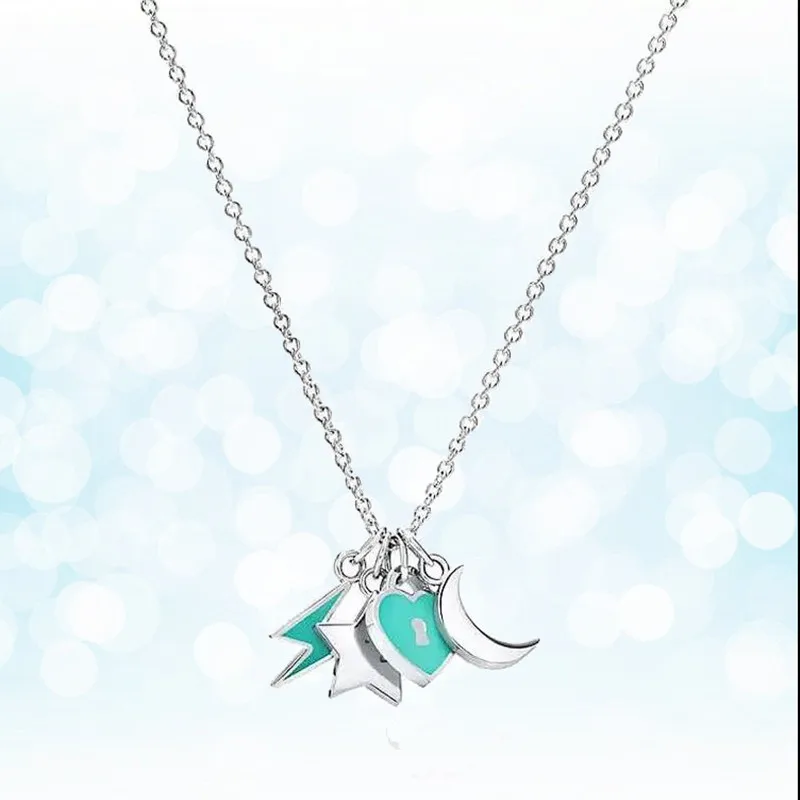 

Sterling Silver 925 Classic Popular Original Fashion Star Moon Charm Ladies Ladies Necklace Jewelry Holiday Gift