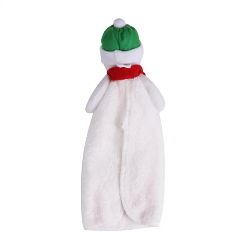 Милое полотенце для рук с мультяшном принтом Санта Клаус Снеговик вышивка ручная ткань Рождественская впитывающая салфетка Новогоднее украшение