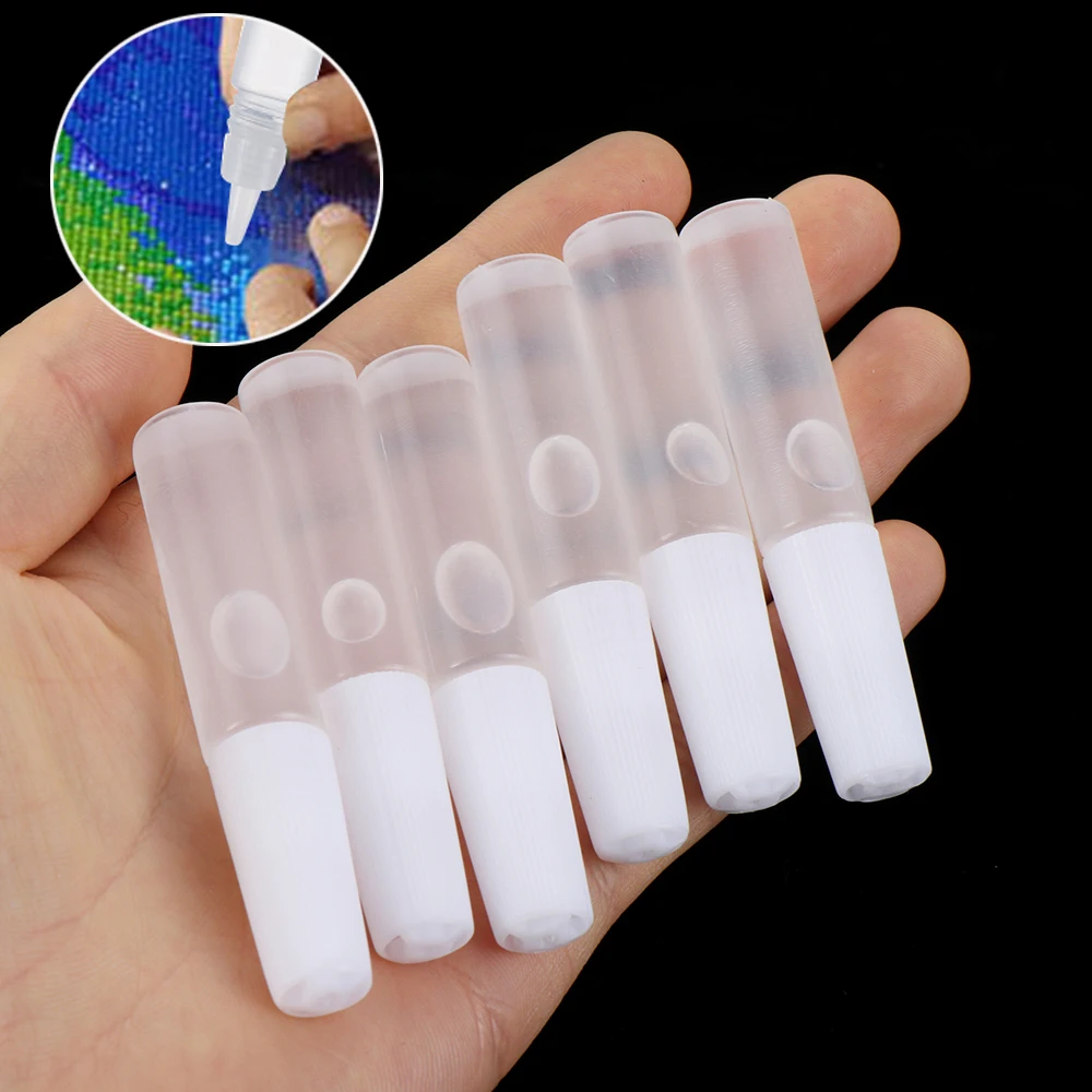 3Pcs 6ml Bottled Diamond Painting Glue Diamond Embroidery Glue White Non-toxic Cross Stitch for Artwork Craftwork Painting