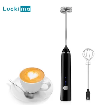 

Electric Milk Frother Stainless Steel Handle Egg Stiring Beater Rechargeable Mini Whisk Coffee Milk Mixer Kitchen Tool Gadget