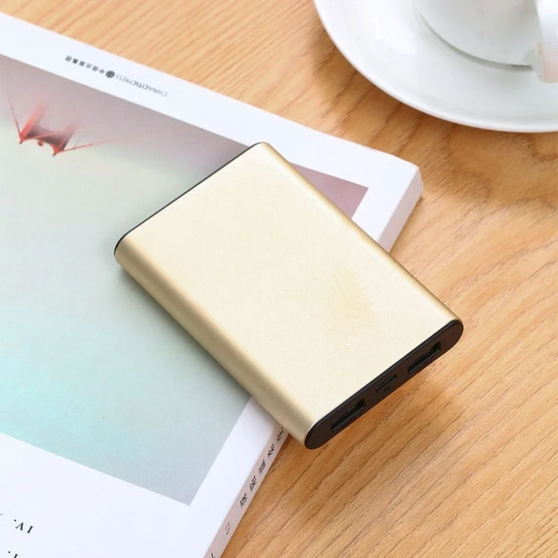 Mi ni портативное зарядное устройство 10000 мАч, внешний аккумулятор с двумя usb-портами, Внешнее зарядное устройство, быстрое зарядное устройство для Xiaomi mi, IPhone, мобильный аккумулятор - Цвет: Золотой