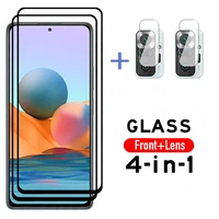 Funda para Redmi Note 10 Pro, película protectora de cristal, lente de cámara, cristal transparente