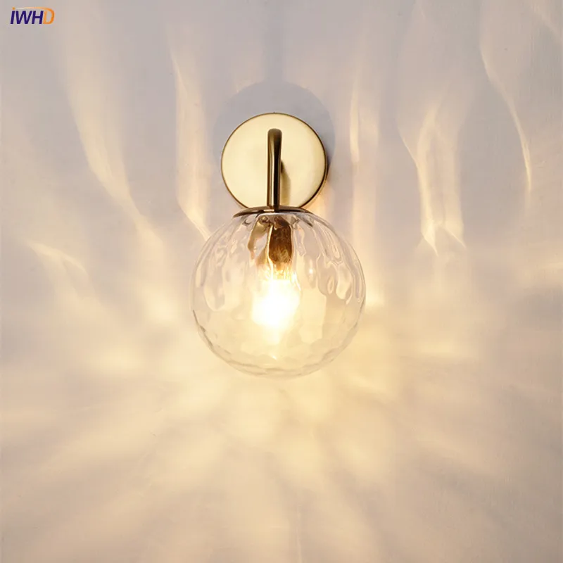 Glass Ball Nordic Wall Lamp Creative Wall+Lamps Bedside Bathroom Light Simple Wandlamp Home decoration applique murale luminaire (6)