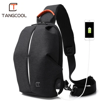 

Tangcool Brand Korean Design Men Fashion Waterproof Messenger Bags Chest Pack Sports Shoulder Bag for Ipad with Reflective strap