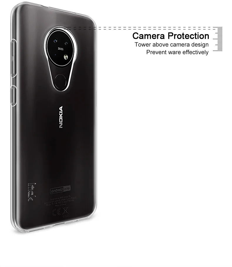 Для Nokia 7,2 чехол для Nokia 6,2 чехол IMAK 1,3 мм утолщение типа UX-5 серия Ударопрочный Мягкий ТПУ задняя крышка
